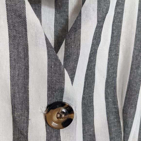 Pretty Garden Striped Button Up Lined Shirt Dress with Pockets and Belt - Picture 6 of 10